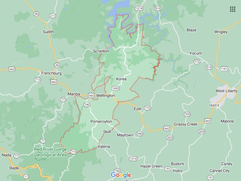 40387 Zip Code Area Map & Details