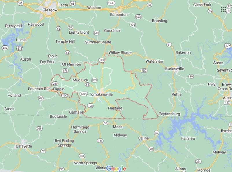 42167 Zip Code Area Map & Details