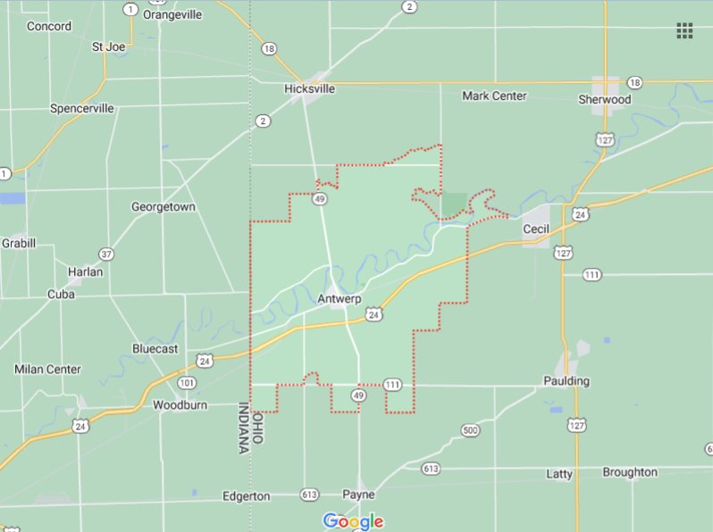 45813 Zip Code Area Map & Details