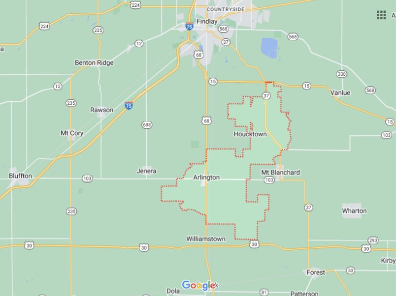 45814 Zip Code Area Map & Details