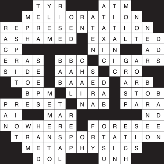 Crossword Puzzle Answers Week of 4/16/20 The Drummer and The Wright