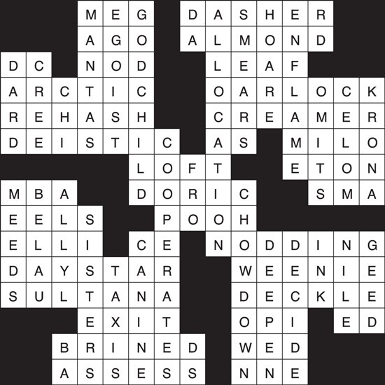 Crossword Puzzle Answers Week of 6/10/21 The Drummer and The Wright