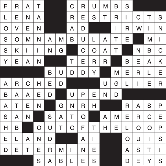 Crossword Puzzle Answers Week of 6/17/21 The Drummer and The Wright