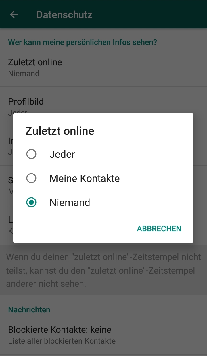 Whatsapp Zuletzt online Status verbergen Electron