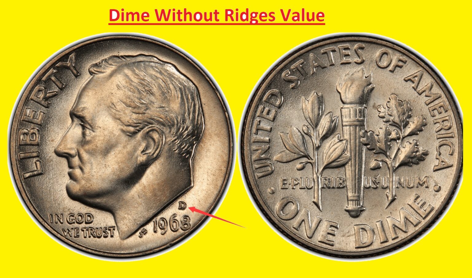 Dime Without Ridges Value No Ridges Around Edge!