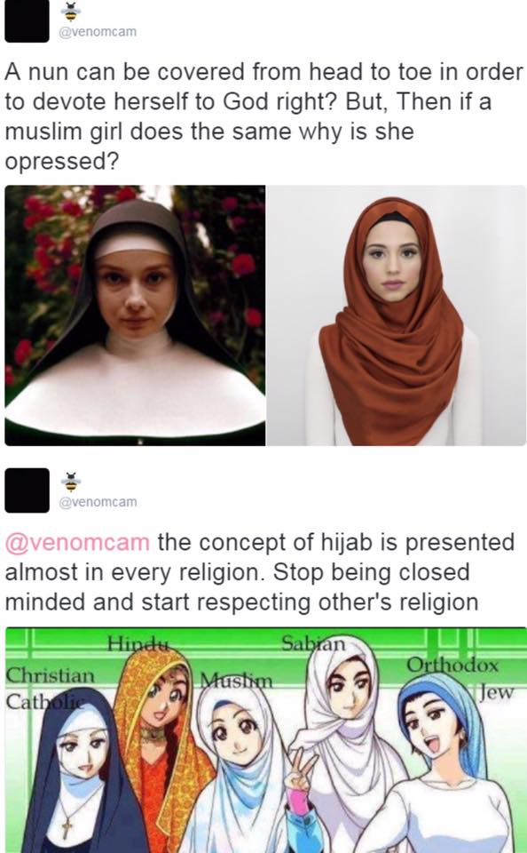 That meme comparing hijabis to nuns needs to die in a pit of fire The