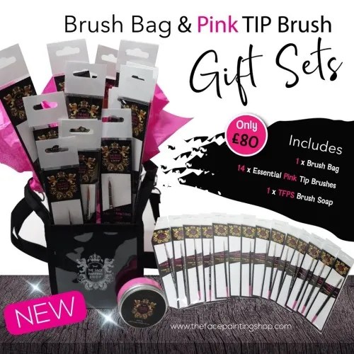 The Face Painting Shop Pink Tip Brush Set 2