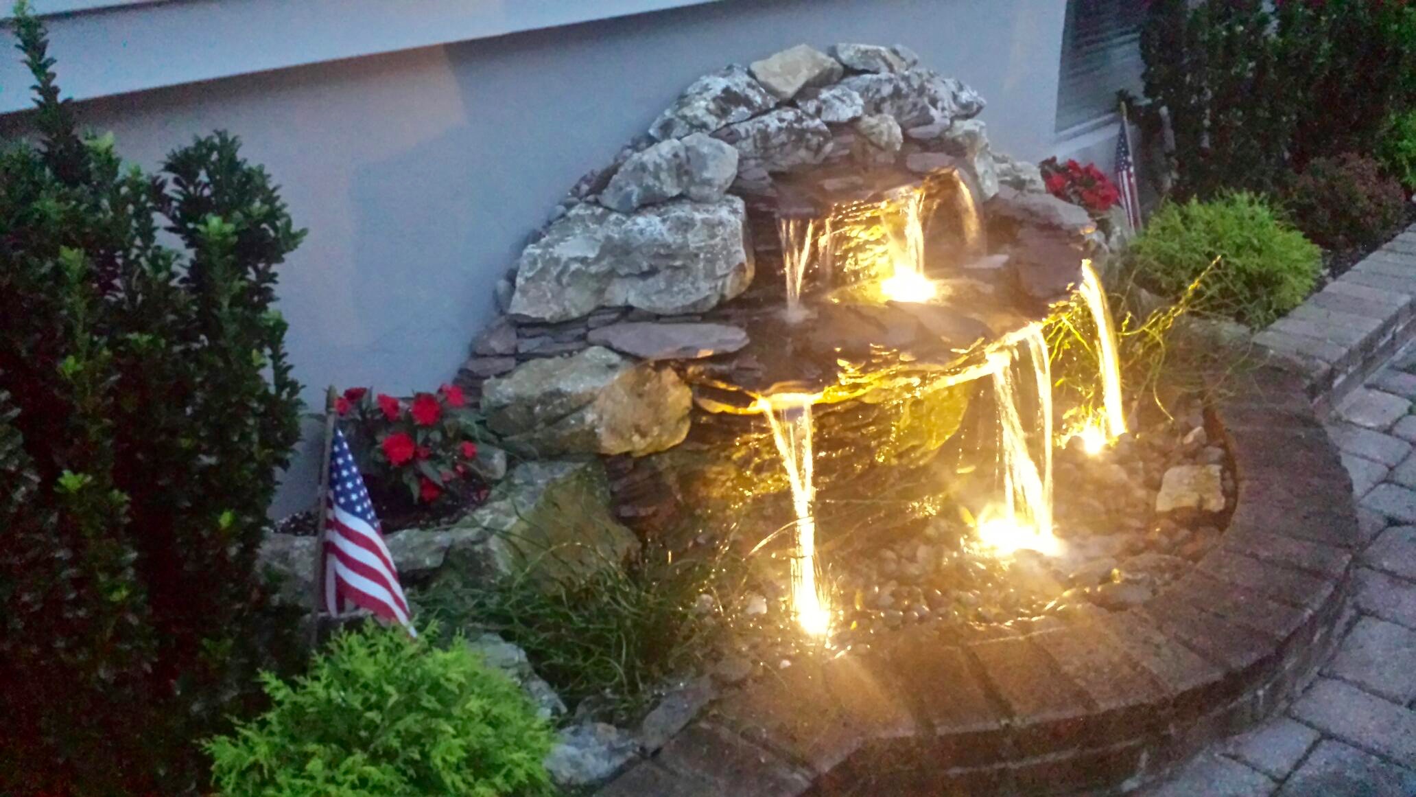 Pondless Waterfall with LED Lights The Fish Guy Pond Maintenance