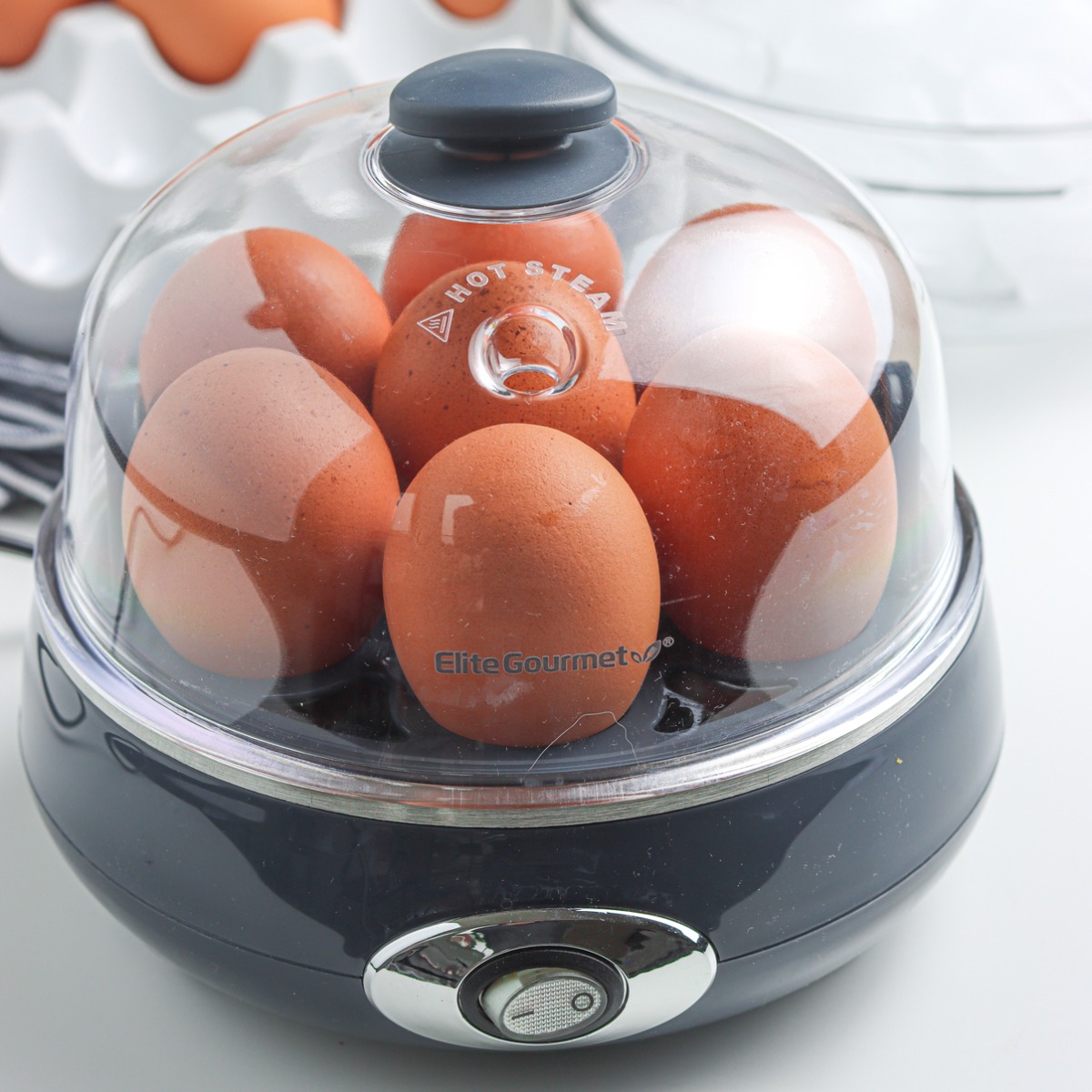 Easy Hard Boiled Eggs In An Egg Cooker The Foodie Affair
