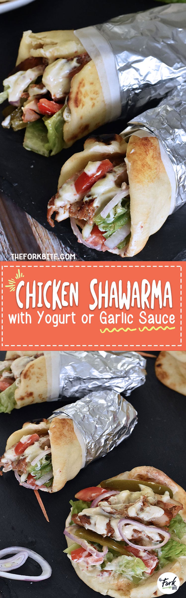 Chicken Shawarma Wrap With Garlic Or Yogurt Sauce The Fork Bite