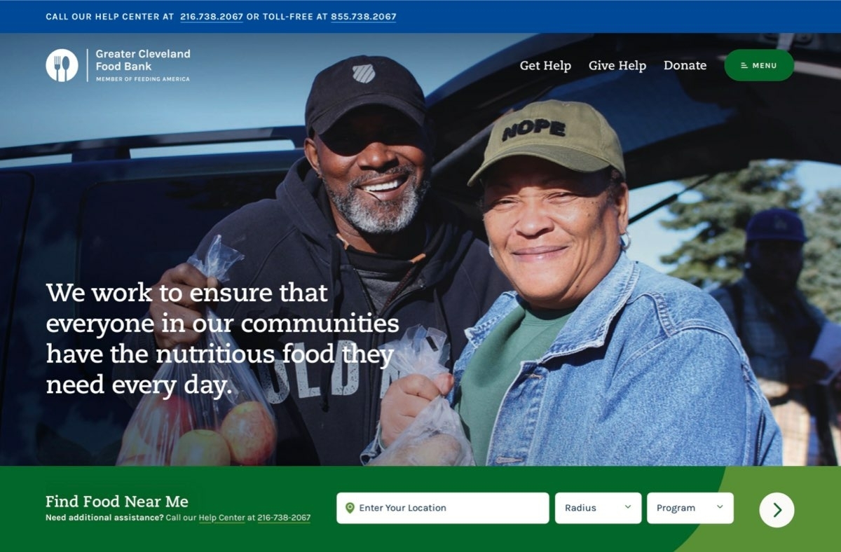 Greater Cleveland Food Bank Digitalfirst branding, web design