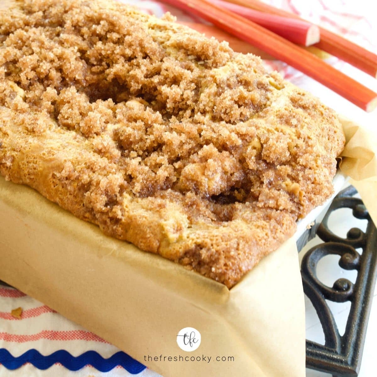 Easy Rhubarb Bread • The Fresh Cooky