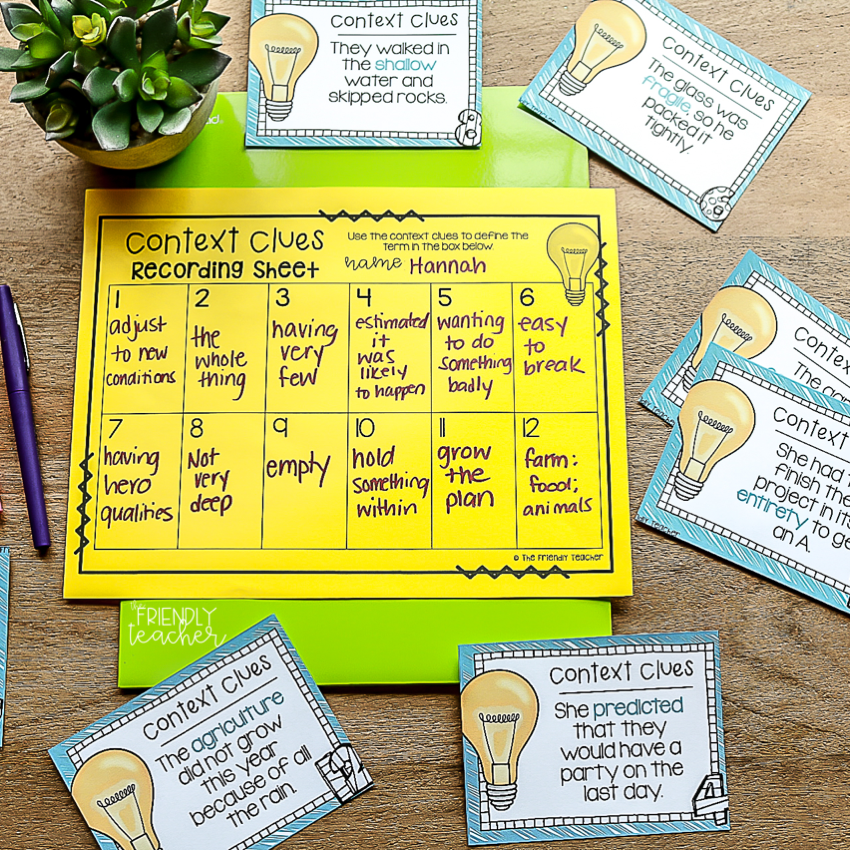 How to Teach Context Clues The Friendly Teacher