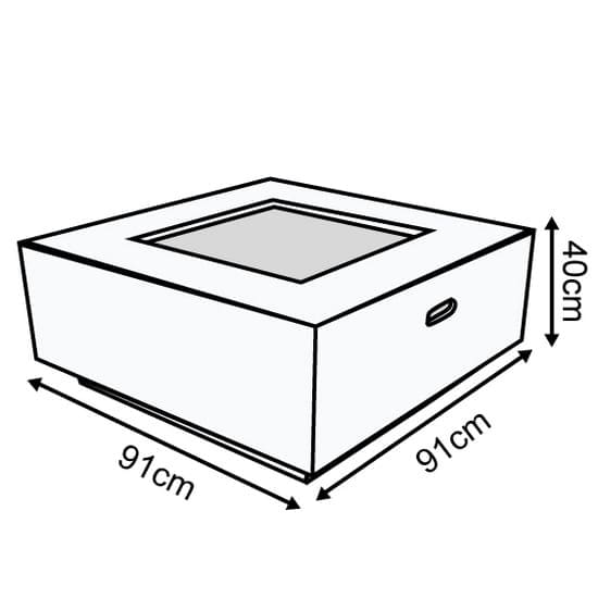 Fire Pit Table With Wind Guard Dark Grey Albany Gas Fire Pit