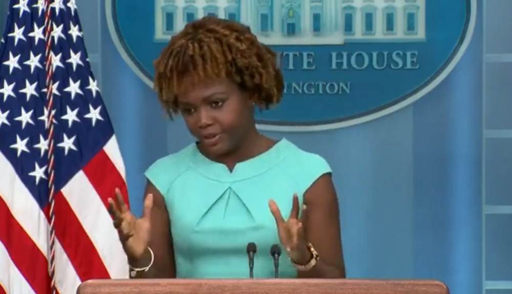 Karine JeanPierre Called Out by Peter Doocy for 2016 Election Denial(029)