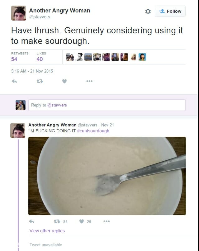 Angry Feminist Makes Sourdough Bread With Her Vaginal