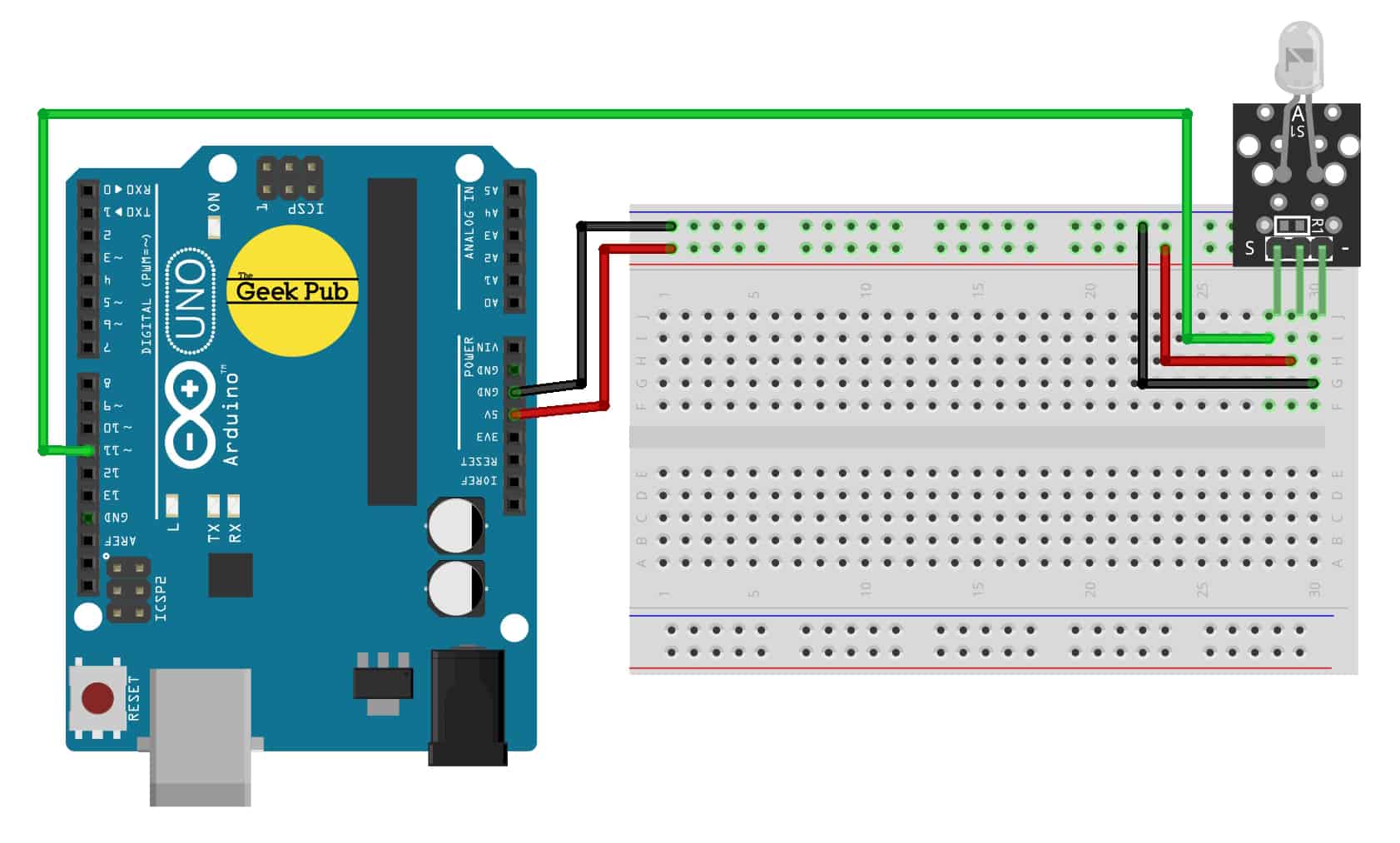 Sensor Wiki KY005 Infrared Transmitter (IR) The Geek Pub