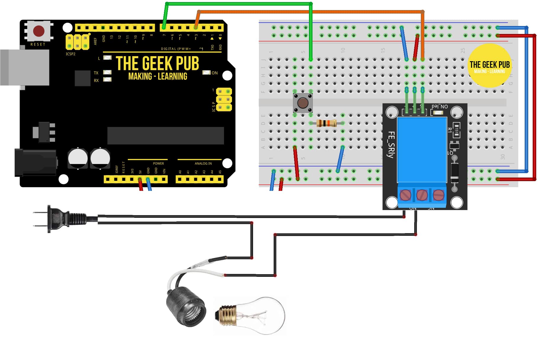 Arduino Control a Relay with a Button The Geek Pub