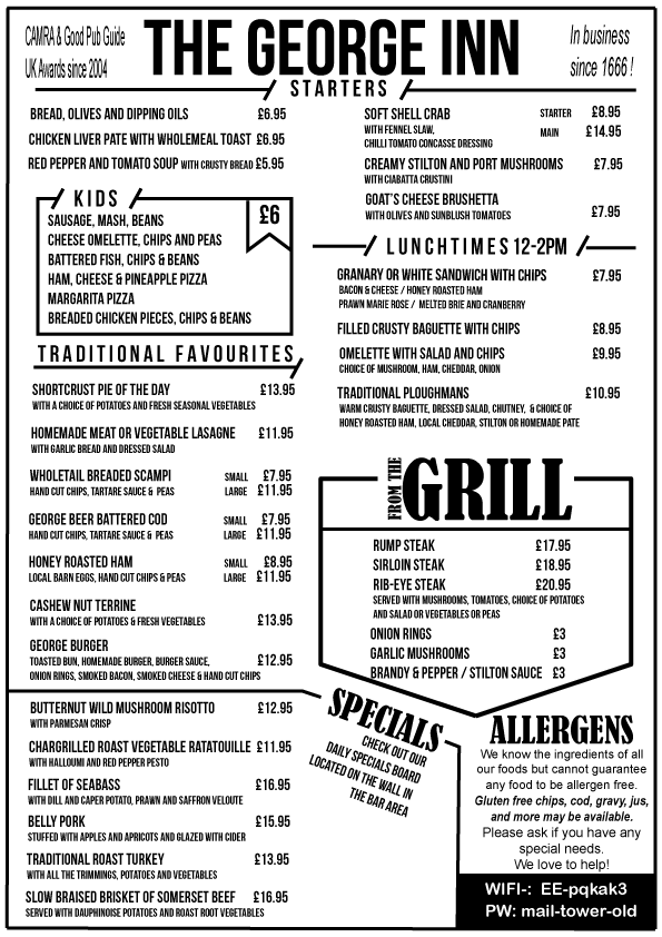 samplewebmenu The Inn