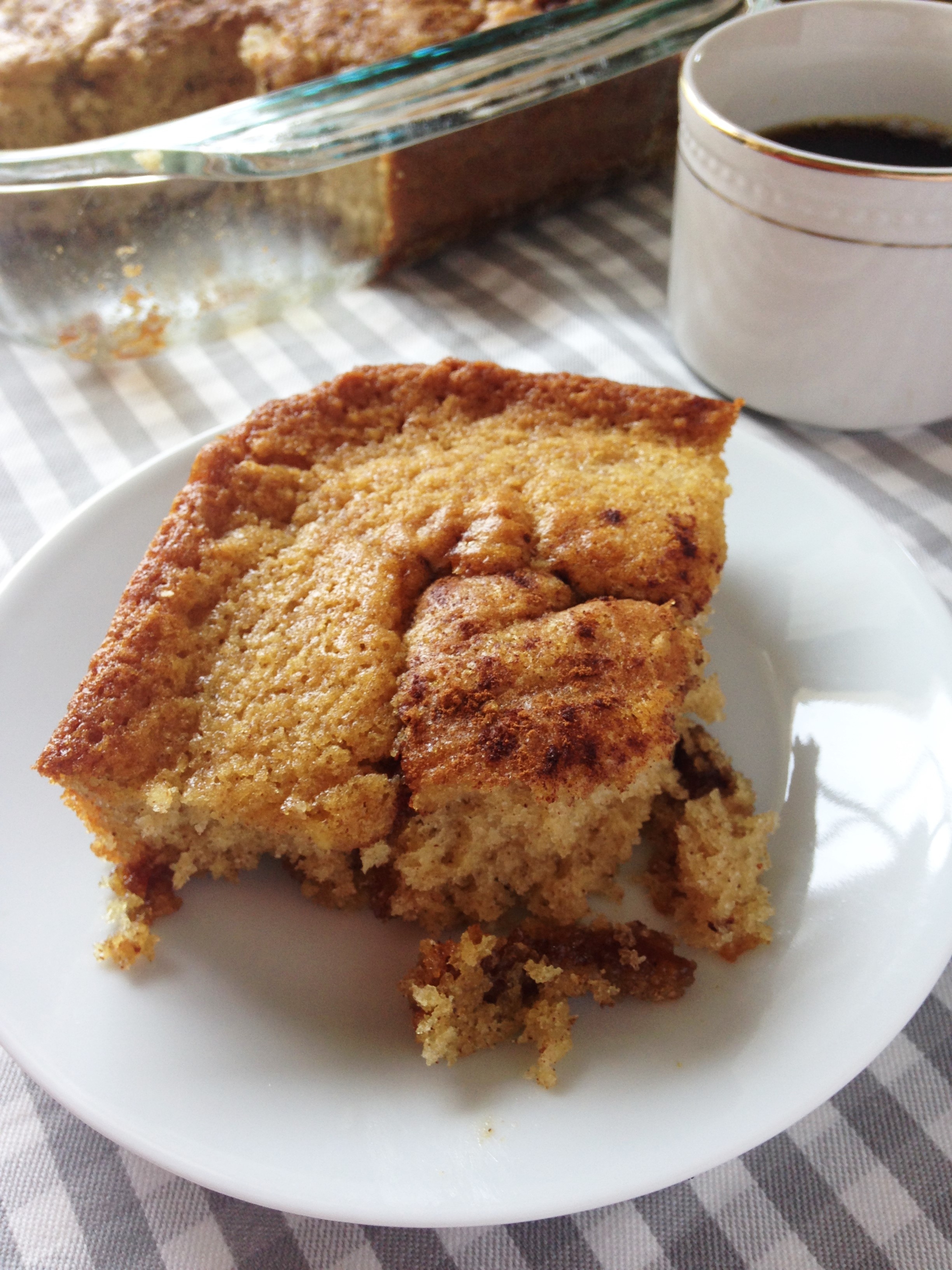 Overnight Coffee Cake (and a Stained Recipe Card) The Gingham Apron