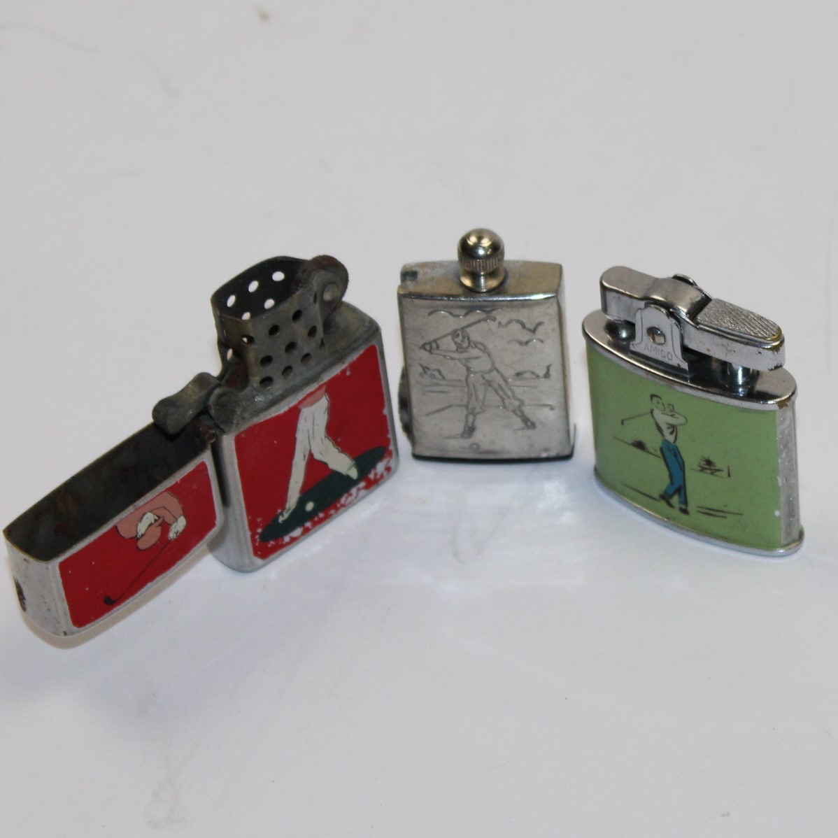 Lot Detail Lot of 3 Vintage Golf Themed Lighters