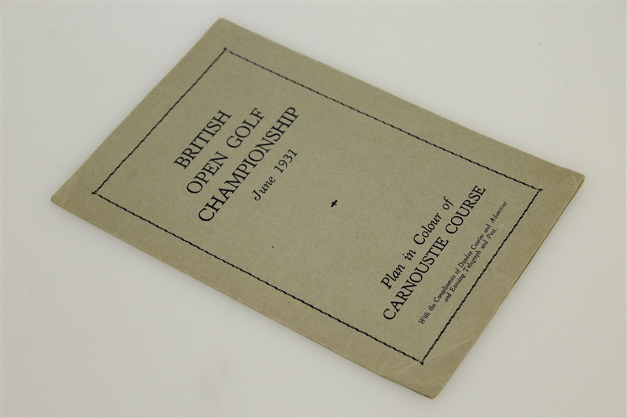 Lot Detail 1931 British Open Golf Championship Plan in