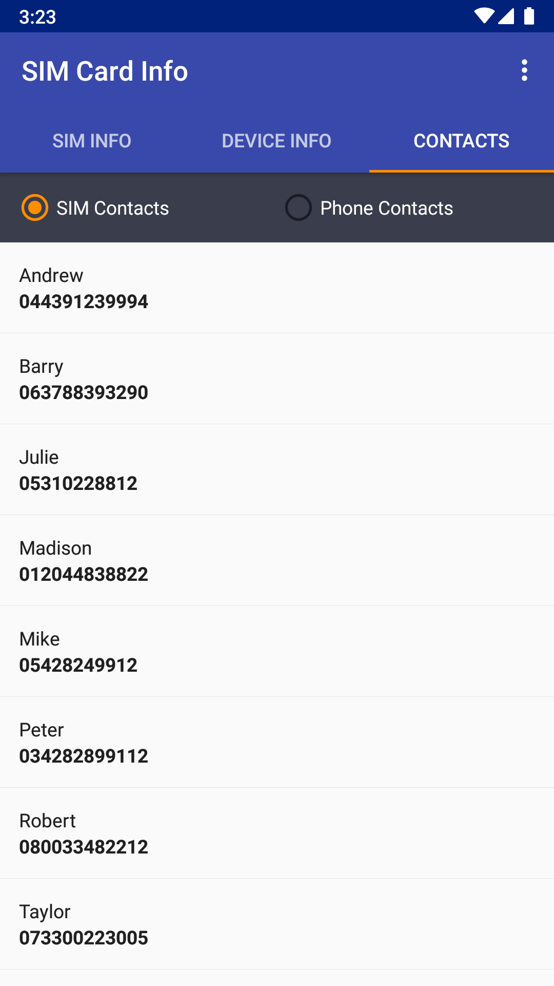SIM Card Info