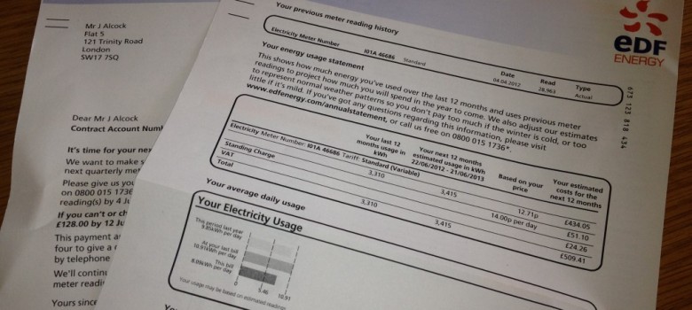 Electricity Bill Quarterly Electricity Bill