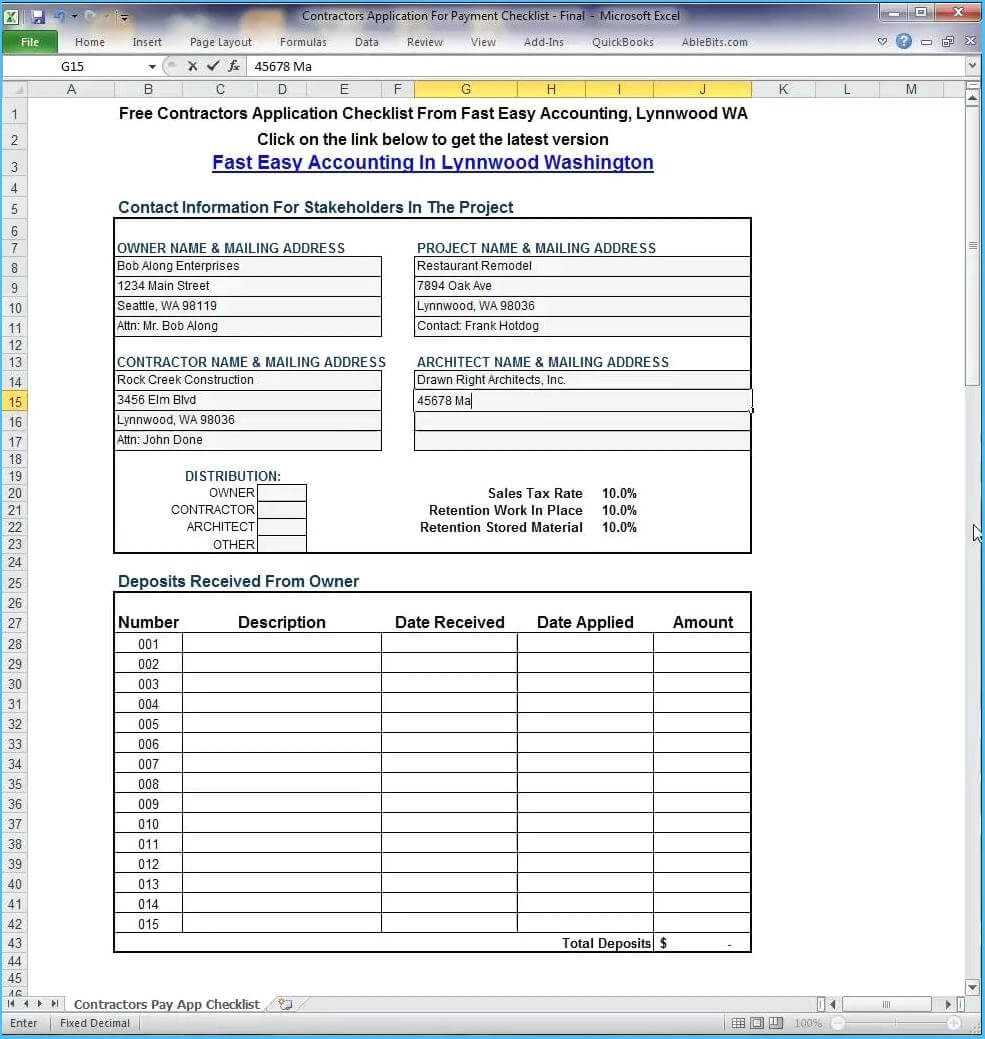Appealing Subcontractor Payment Certificate Template Excel