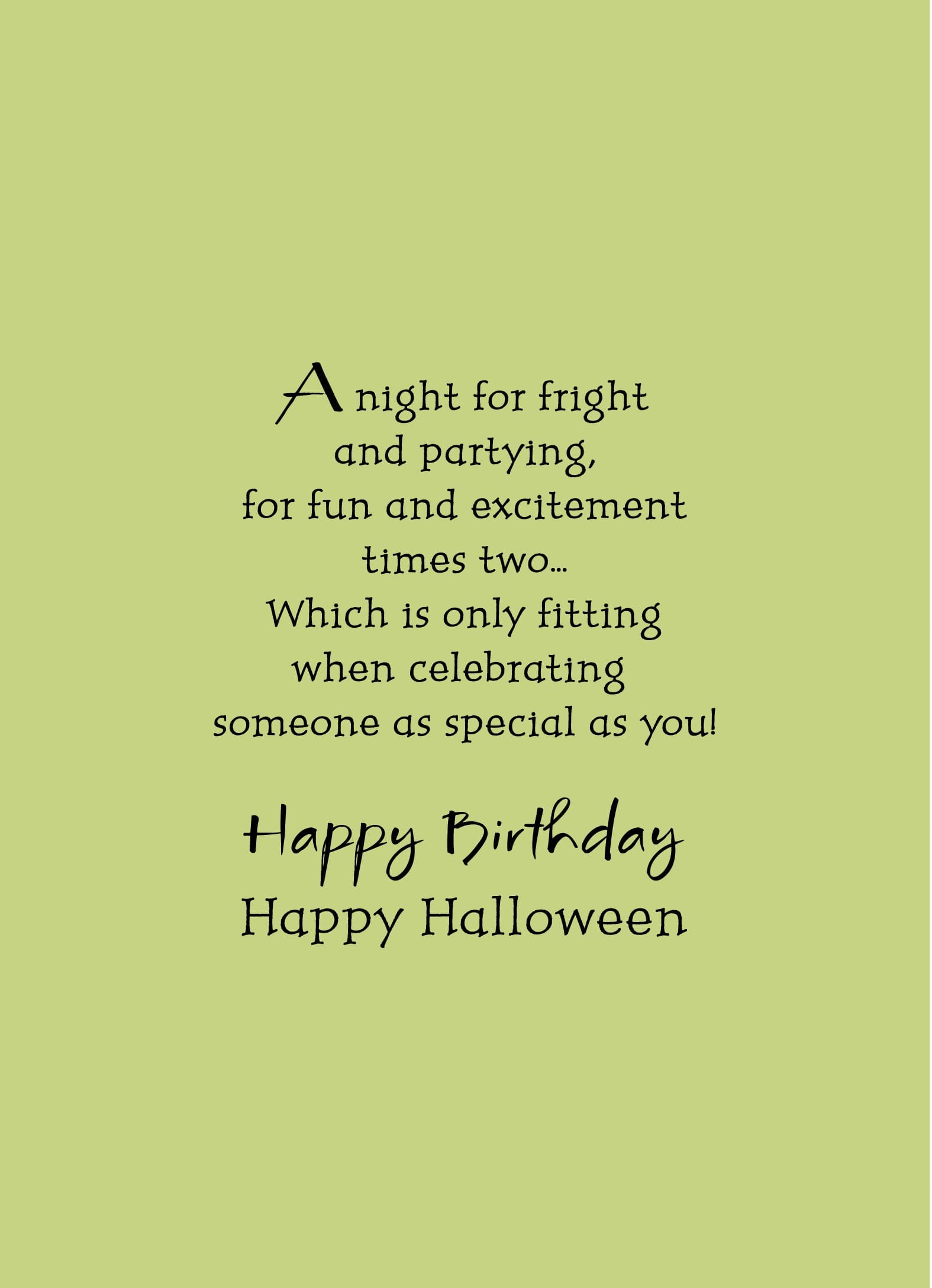 Halloween Birthday Personalized Greeting Cards by