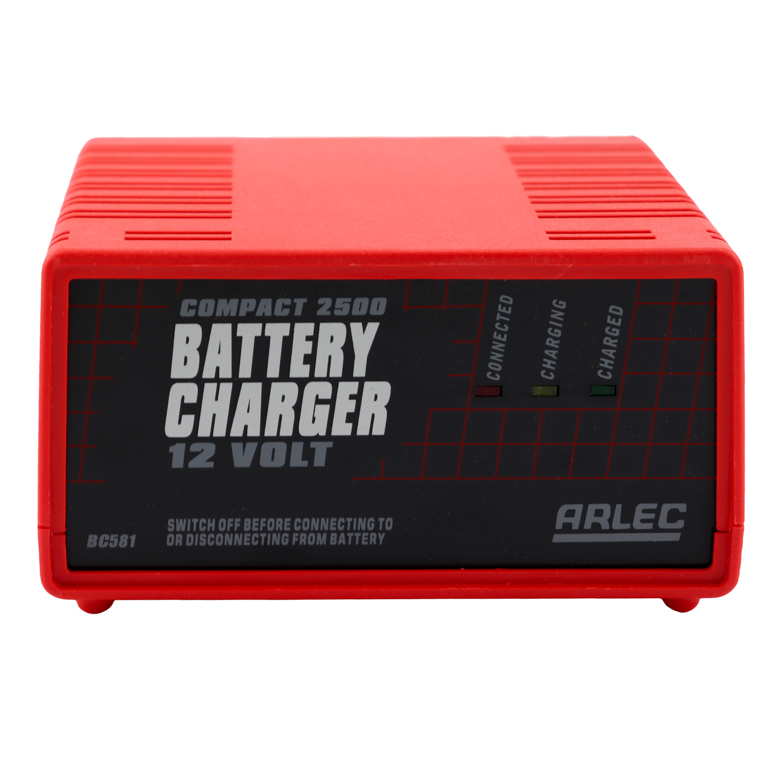 Arlec Compact 2500 12V 2.5 Amp Battery Charger Auto Car Bike with LED