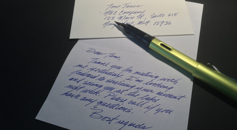 Handwritten cards to promote your business. Appreciate clients by