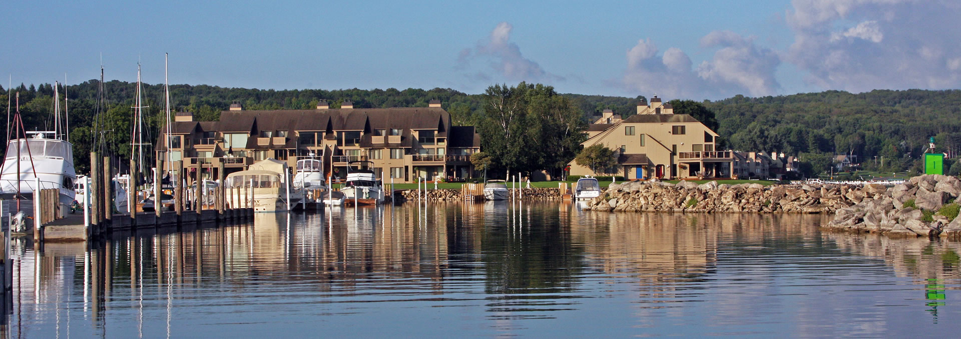 The Harborage. A residential community in Boyne City, Michigan
