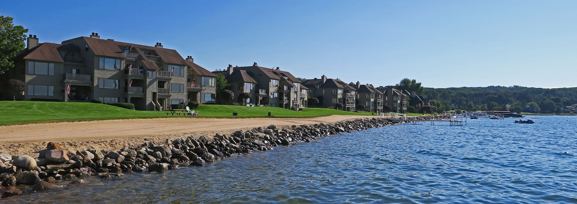 The Harborage. A residential community in Boyne City, Michigan