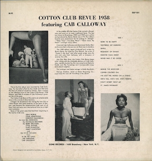 The Hi de Ho blog GONE album “Cotton Club Revue of 1958” Blog