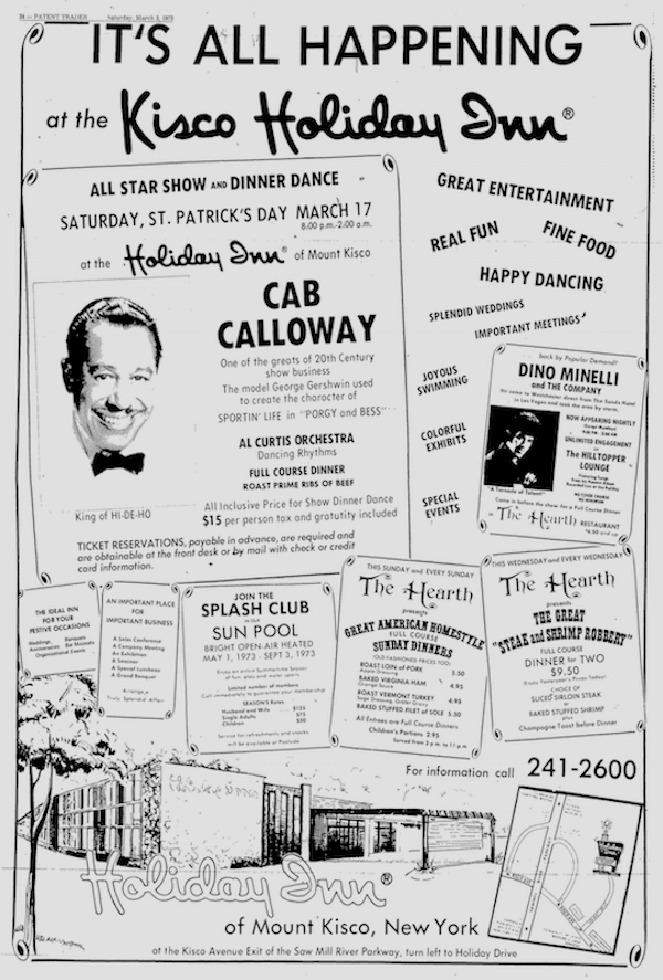 The Hi de Ho blog March 17, 1973 Cab Calloway at Mount Kisco’s