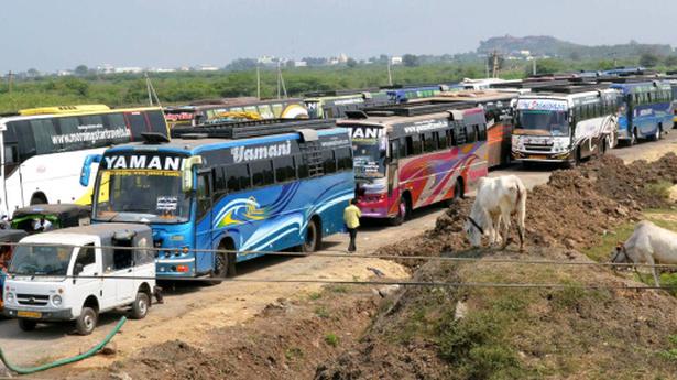 AP transport department urged to stop raids on private buses The Hindu
