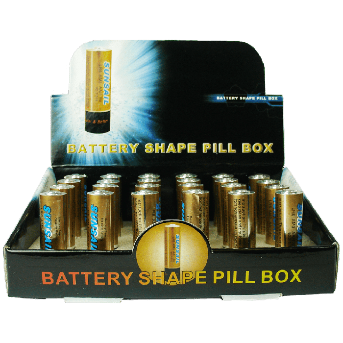 BATTERY SHAPE PILL BOX x 24 Hookah express