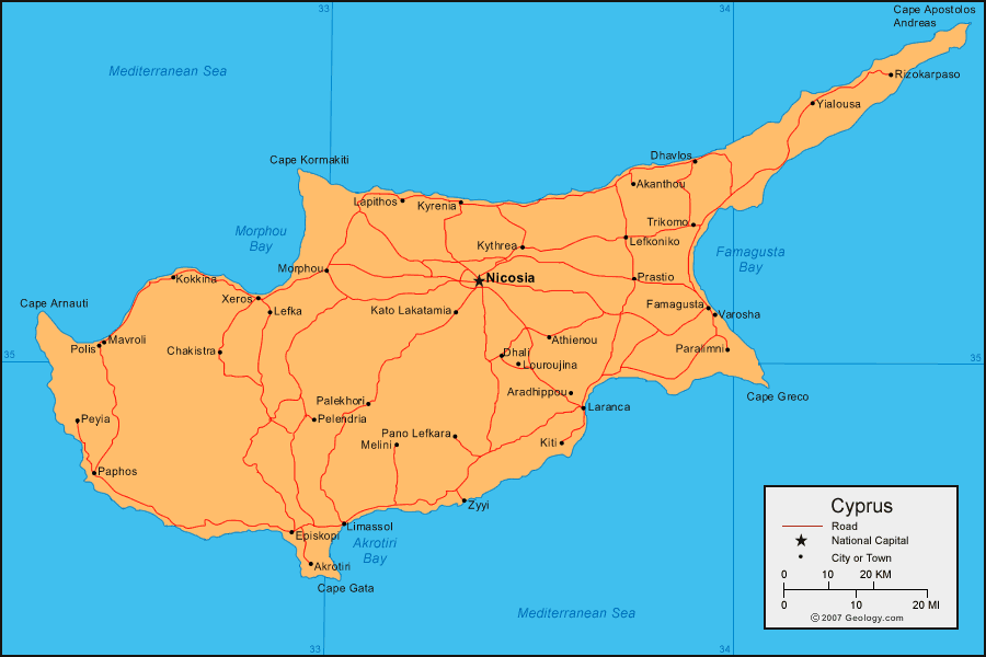 Cypern Karta På Svenska Cyprus Still a Divided Island The Howorths The Howorths
