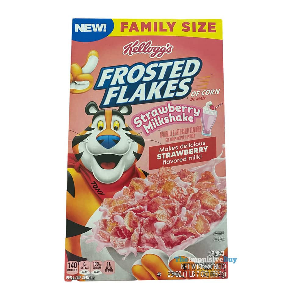 REVIEW Kellogg's Frosted Flakes Strawberry Milkshake Cereal The