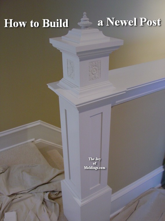 how to build a newel post on half wall