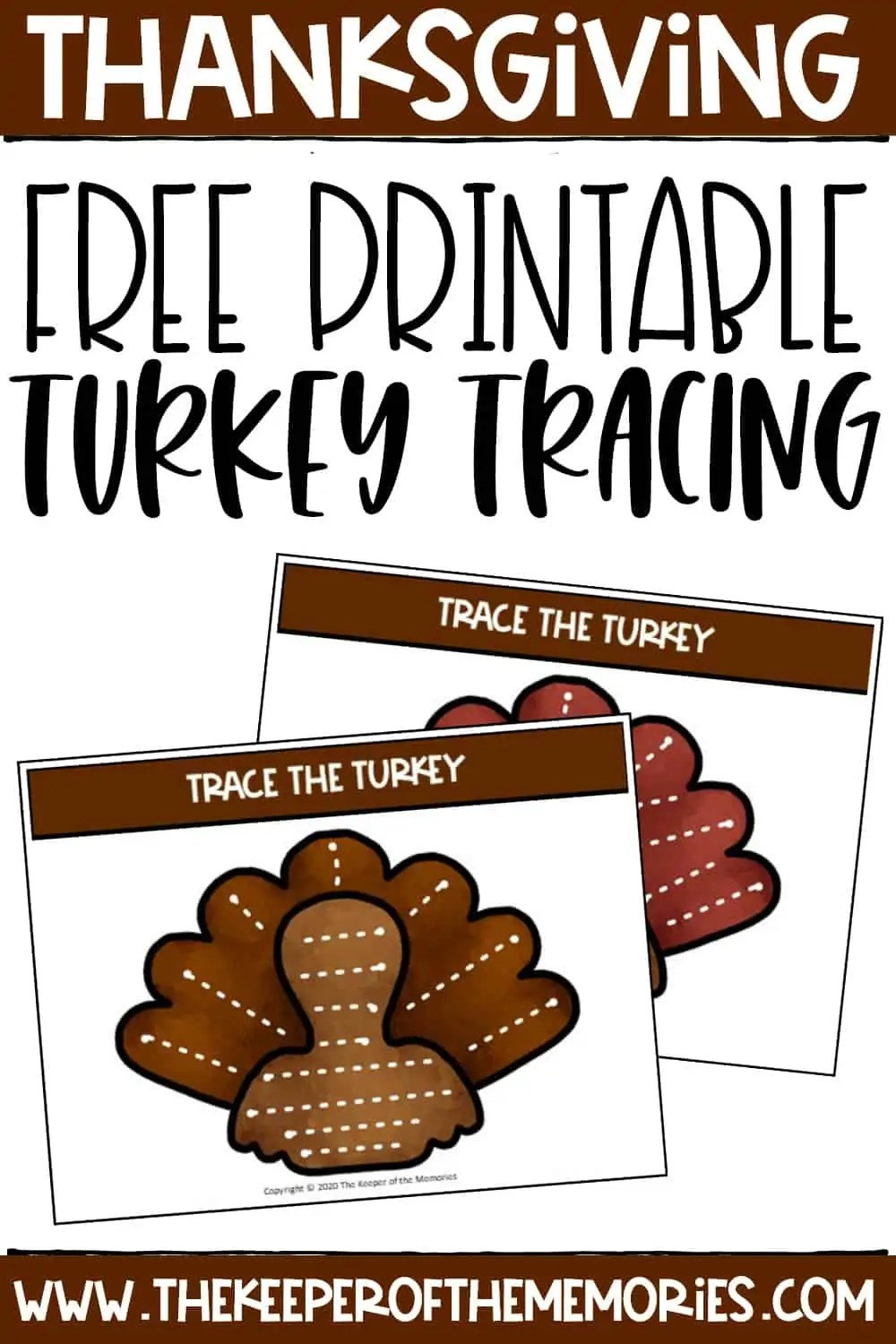 Free Printable Tracing Turkeys Thanksgiving Preschool Printables