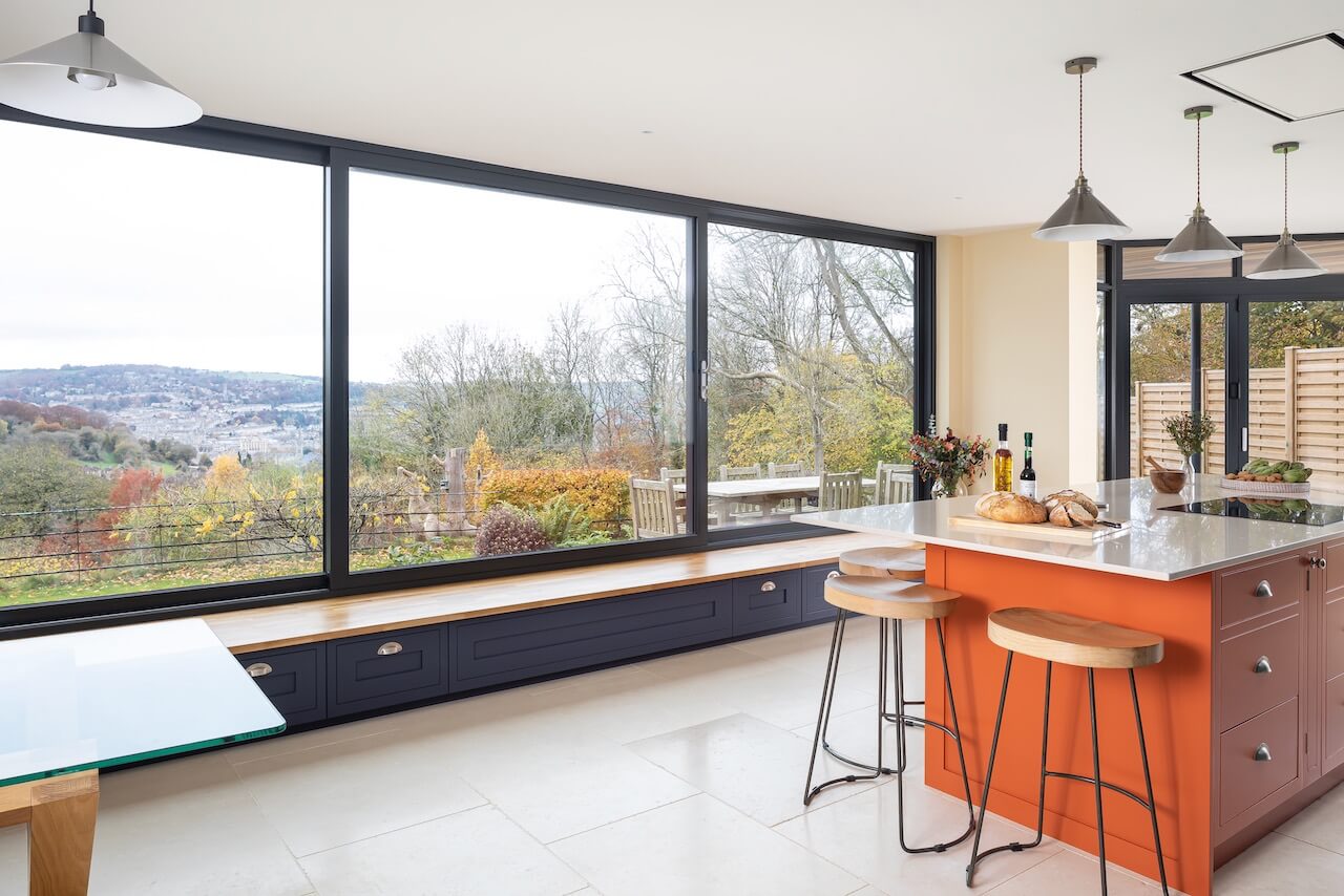 Damson Blue and Tangerine Kitchen by John Lewis of Hungerford
