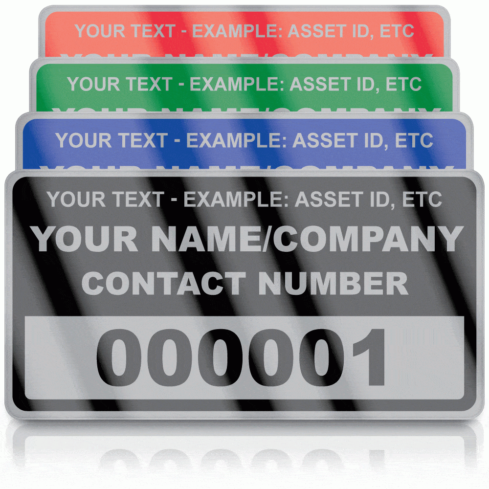 Silver Midi Asset Labels 49mm x 25mm Numbered The Label People