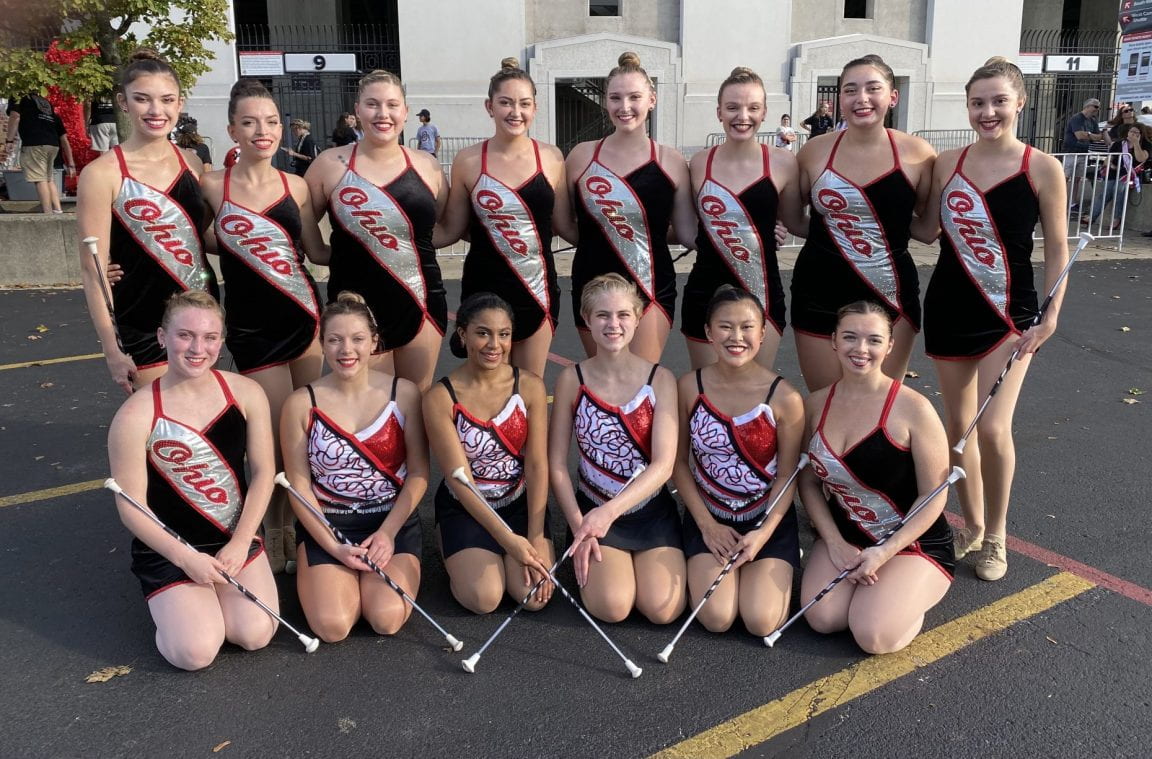 Buckeyes with batons Buckeye Twirl represents Ohio State on and off campus
