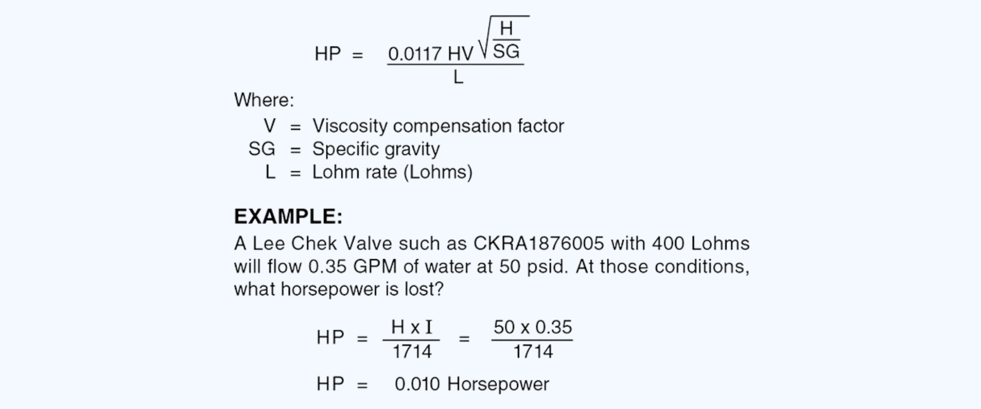 Hydraulic Power The Lee Company