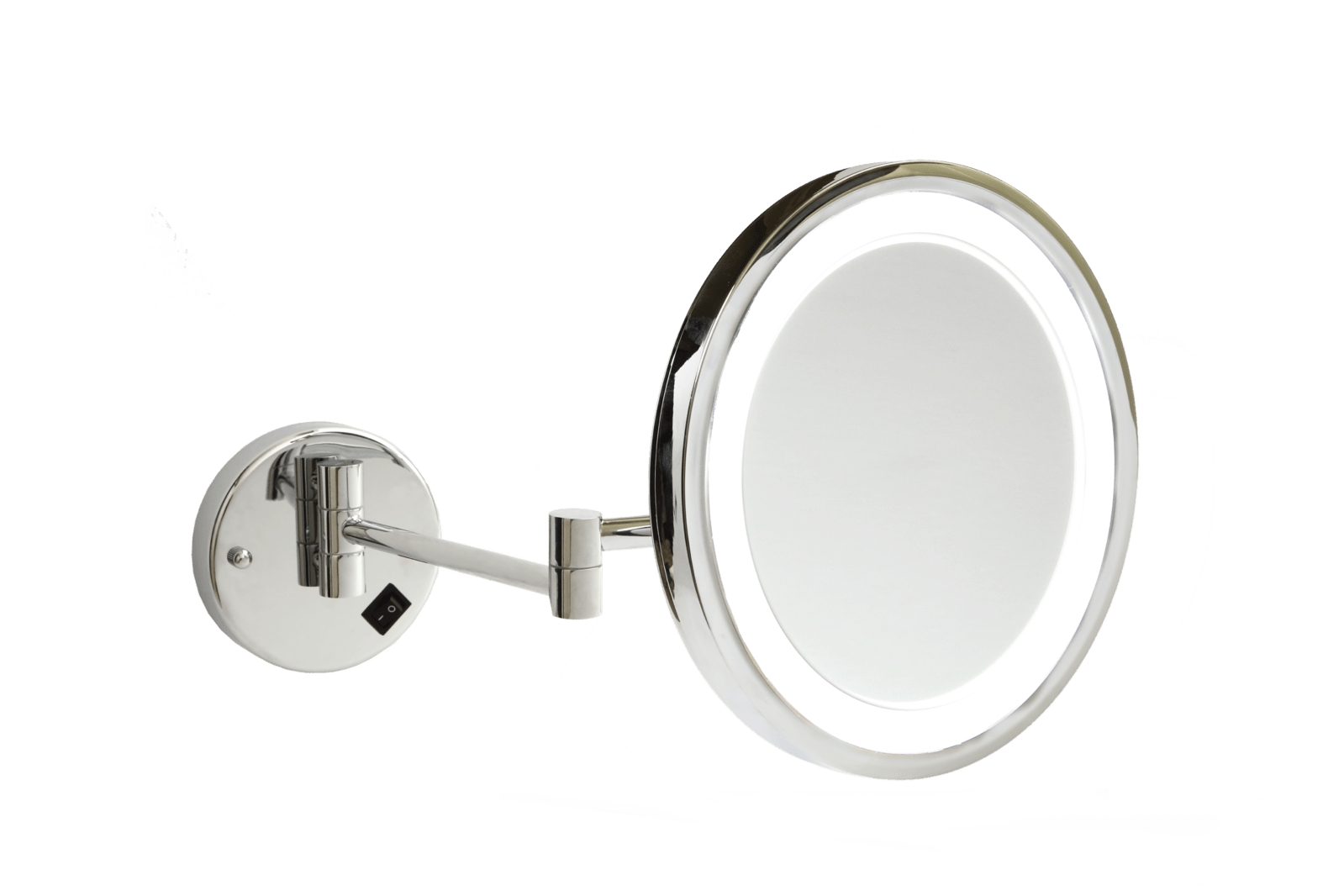 5x Magnification Chrome Wall Mounted Shaving Mirror, 250mm Diameter