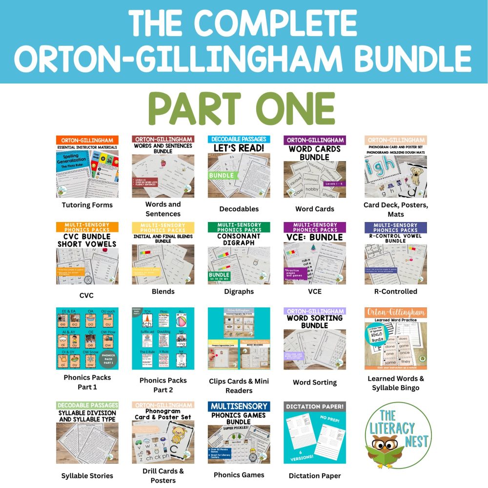 OrtonGillingham Complete Bundle to support OrtonGillingham Lesson