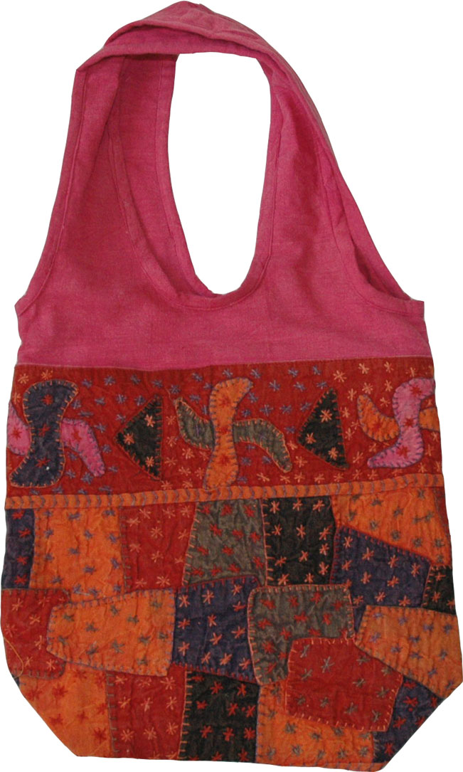 Patchwork Pink Shoulder Bag PursesBags Pink patchwork