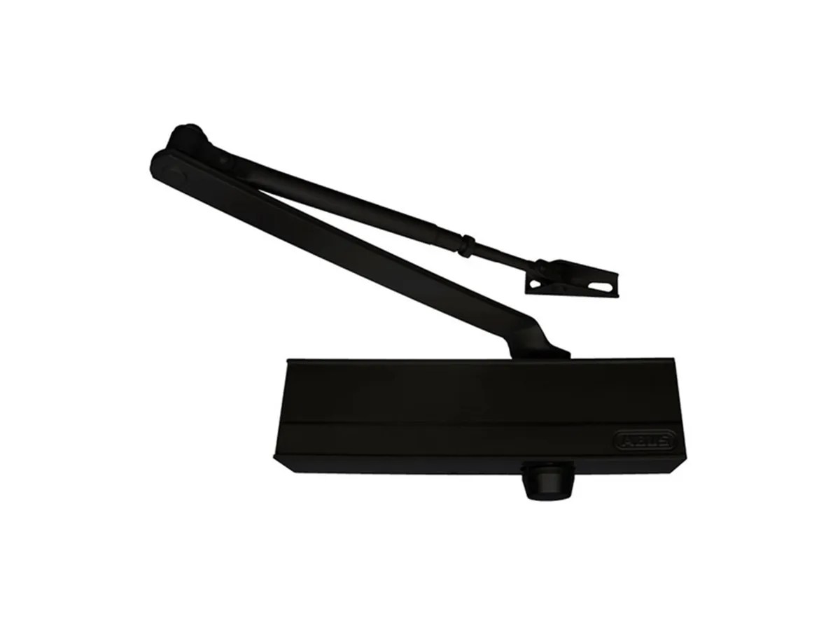 Door closer with adjustable back check matte black The Lock and Handle